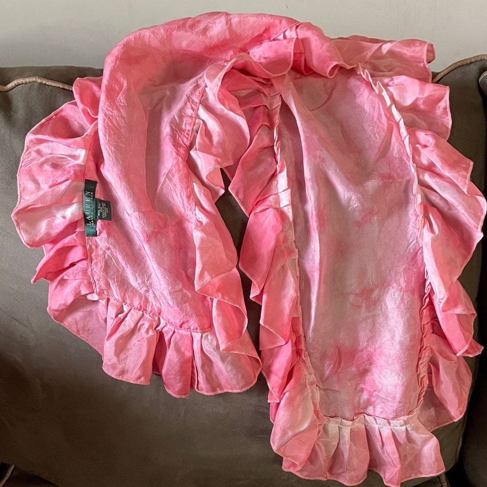 Ralph Lauren Pink Ruffled Scarf